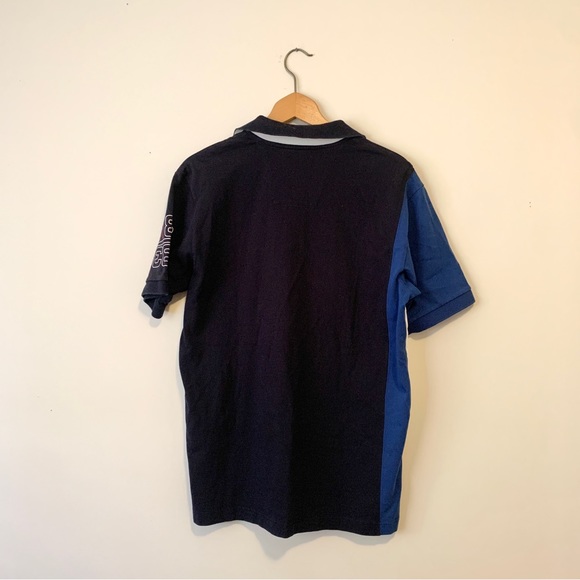 NAUTICA Short Sleeve Polo Tee 90’s Style Navy Blue and White Casual Men Sz Med - Picture 3 of 8